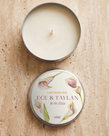 Lilies Set Nikâh Düğün Hediyelik Kokulu Mum 10'lu Zambak Kişiye Özel İsimli Tarihli